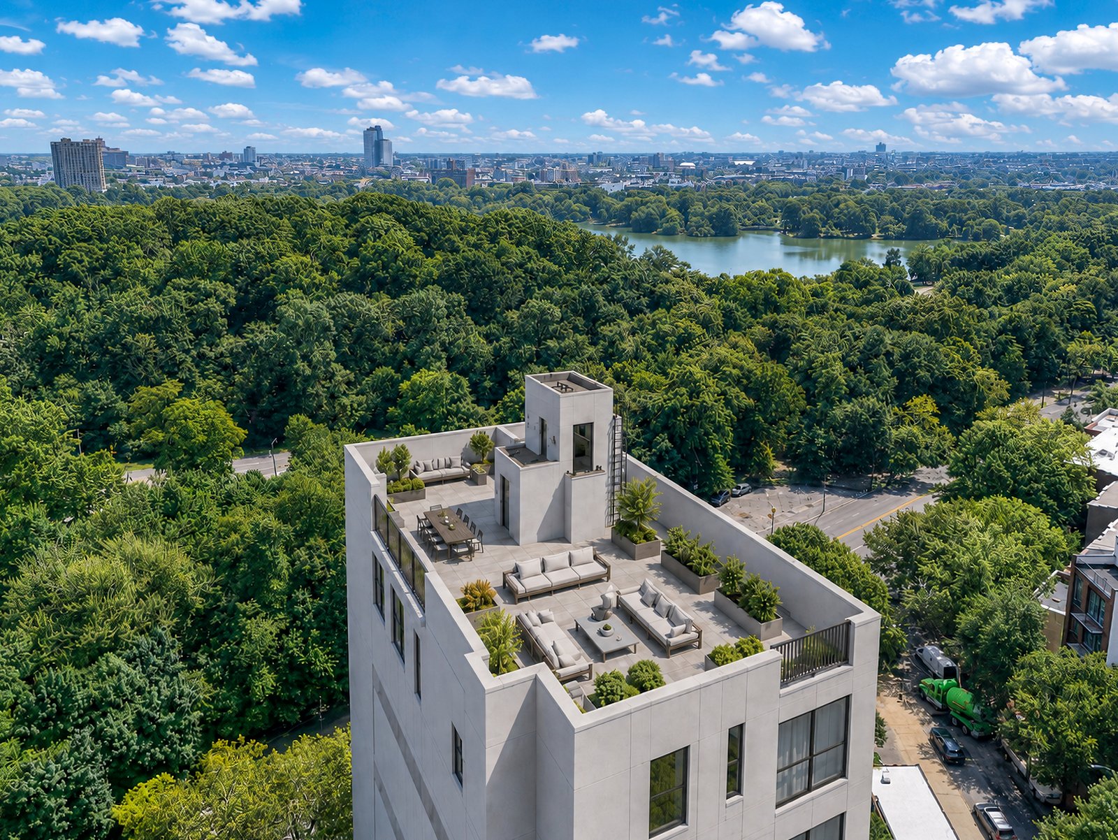 Panoramic rooftop and park view from The 92 Park